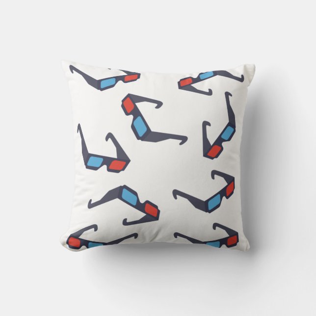 3D-glasögon Mönster Dekorativ kudde (Framsida)