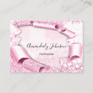 3D Glitter Makeup Event Planner-lyxvaror Rosa Visitkort
