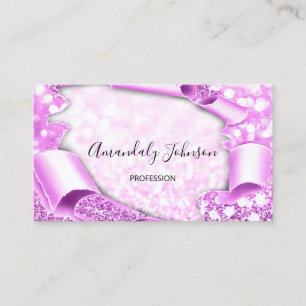 3D Glitter Makeup Event Planner Modern Rosa Visitkort