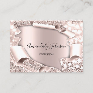 3D Glitter Makeup Event Planner RO Rosa Visitkort