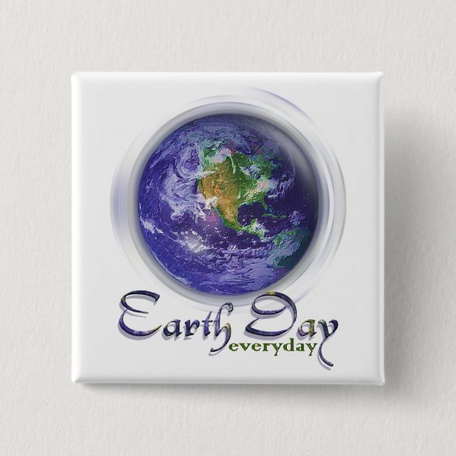 3D Globe Earth Day Knapp (Framsida)