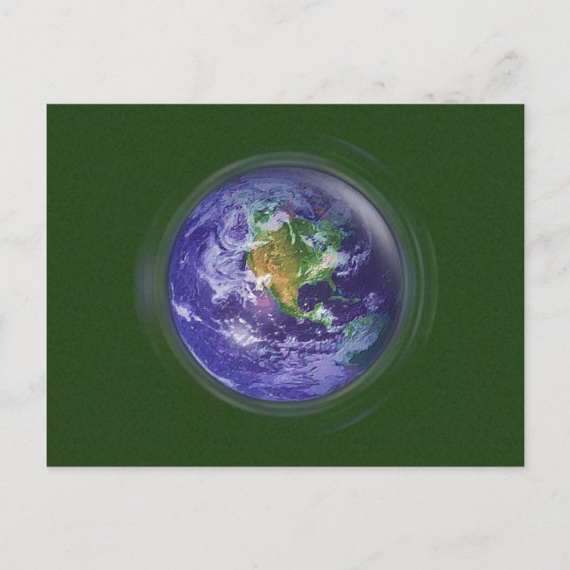 3D Globe Earth Day Vykort (Framsida)
