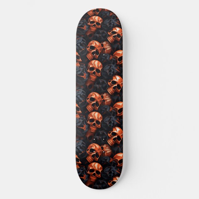 3D-grafik - skullbild Mini Skateboard Bräda 18,5 Cm (Framsida)