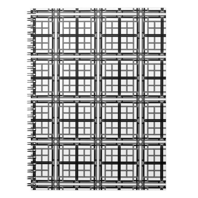 3D-grått-geometrisk abstrakt mönster bakgrund.3d b Anteckningsbok (Framsidan)