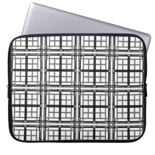 3D-grått-geometrisk abstrakt mönster bakgrund.3d b Laptop Fodral