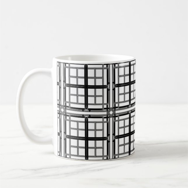 3D grey geometric abstract pattern background.3d b Kaffemugg (Vänster)