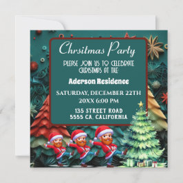 3d Grönt Julgranar | Funny Vangogh Dance Inbjudningar