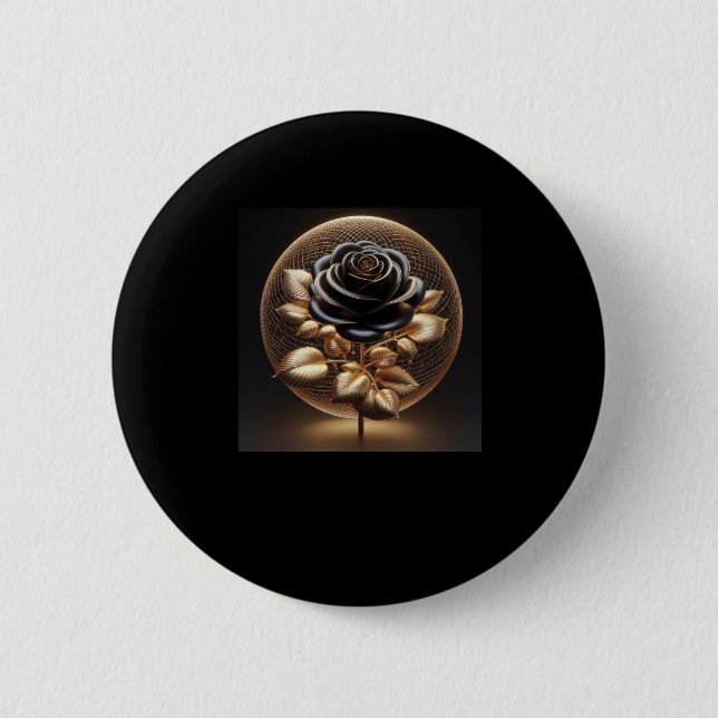 3d Guld Black Ro #16-symbol Knapp (Framsida)