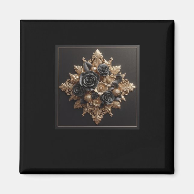 3d Guld Black Ro #22-fästare Magnet (Framsidan)
