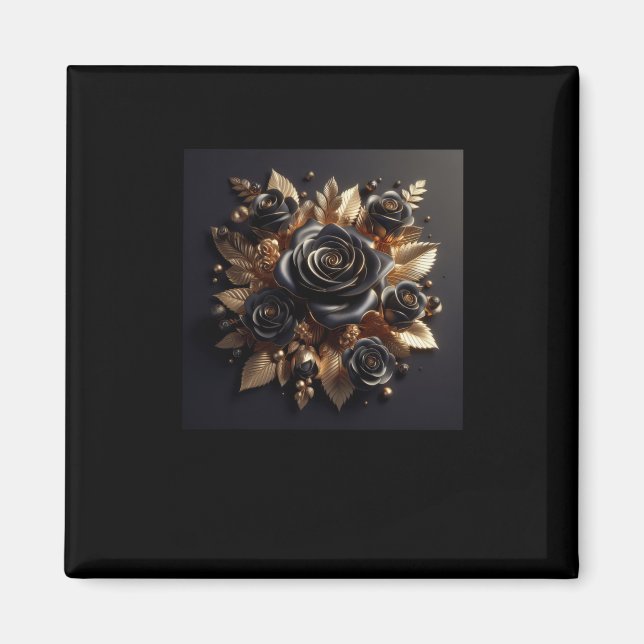 3d Guld Black Ro #4 Magnet (Framsidan)