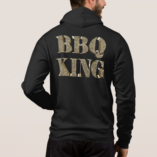 3D Guld Bling BBQ Kung T Shirt (Baksida)