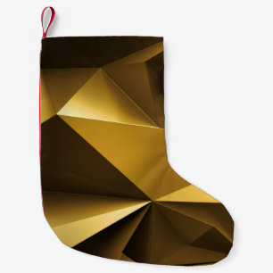 3D Guld Crystal Abstrakt Panorama Liten Julstrumpa