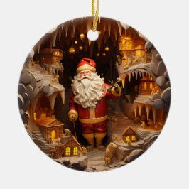 3d Guld Jultomten Julgransprydnad Keramik