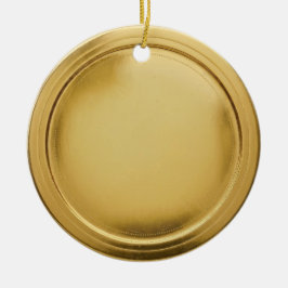 3D guldfolie sigill Elegant Excellence Award Medal Julgransprydnad Keramik
