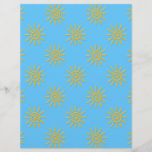 3D Gult Sol Teckning Mönster