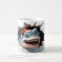 3D-haj med jultomten jul Kaffemugg