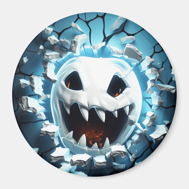 3D Halloween Ghost Cracks Hål Magnet (Framsidan)