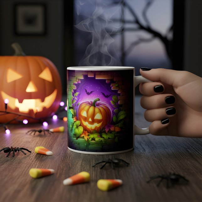 3d Halloween Pumpkin Design Kaffemugg (Skapare uppladdad)