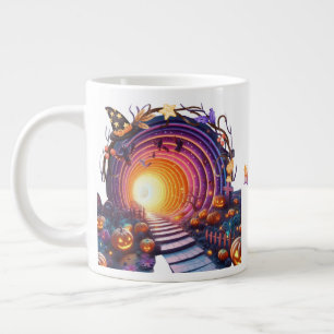 3D Halloween Pumpkin Mysterious Tunnel Jumbo Mugg