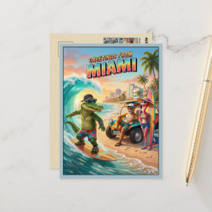 3D Hälsningar från Miami Resa Vykort