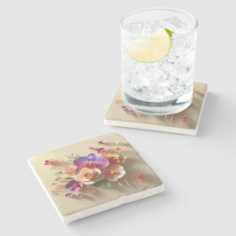 3D-hälsningskort för vår Blommar - Vibrant Ro Stenunderlägg