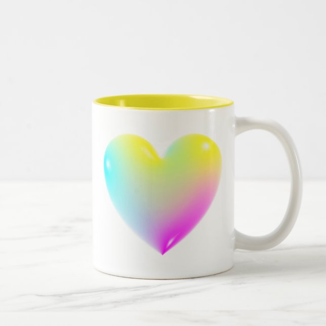 3d Heart/Disco Två-Tonad Mugg (Höger)
