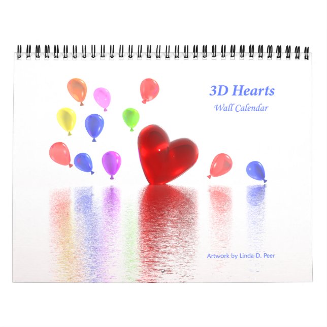 3D Hjärtans Väggkalender Kalender (Omslag)