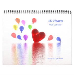 3D Hjärtans Väggkalender Kalender