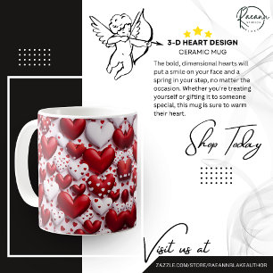 3D-Hjärtdesign Keramisk Mugg
