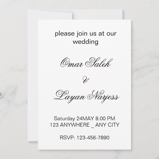 3D Hjärtformad Bröllopskort Inbjudningar (Baksida)