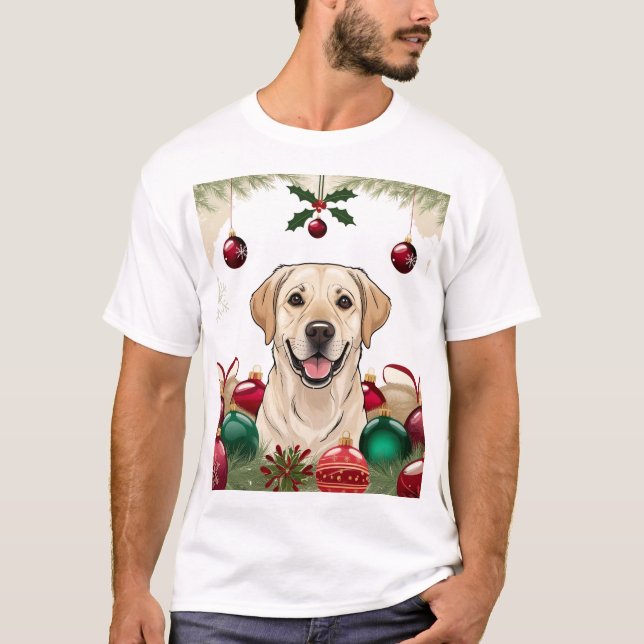 3D-Hund i julklump T Shirt (Framsida)