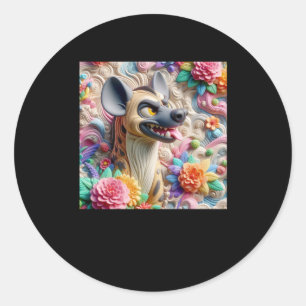 3d Hyena Hyenas Sticker Runt Klistermärke