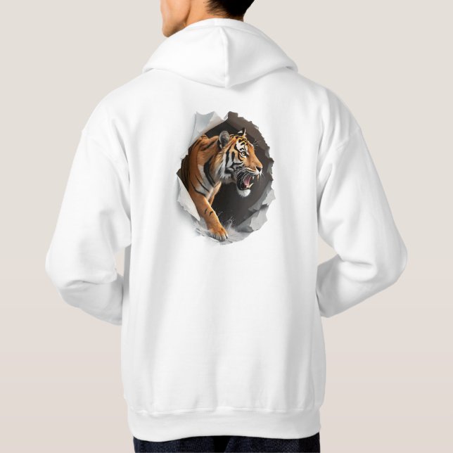 3D Hyperrealistisk varelse som bryter sönder tyg  Hoodie (Baksida)