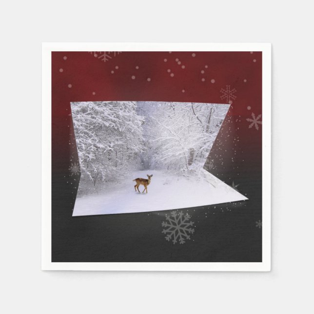 3D Illusion "Snowy Dreams" Pappersservett (Framsidan)