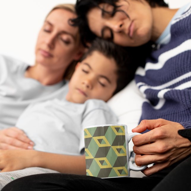 3D Illusionsfyrkanter Mönster Kaffemugg (Mugs and cups)