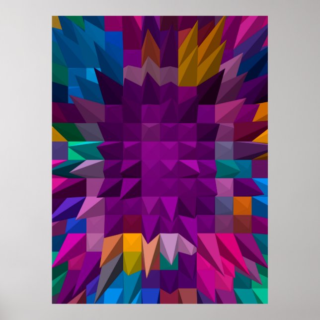 3D-illustration eller 3D-återgivning av Mosaic fär Poster (Framsidan)