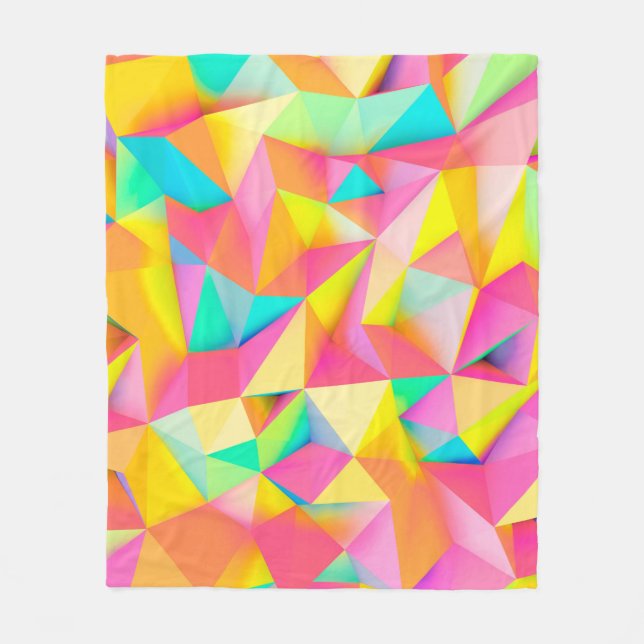 3D-illustration - Färgfull låg poly struktur3d,abs Fleecefilt (Framsidan)