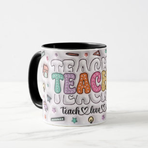 3D-inflerad 3D-design för Cute Adsible Teacher Mugg