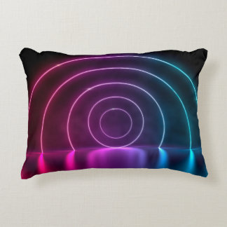 3d ing of ultraviolet circle portal glowing lines  prydnadskudde