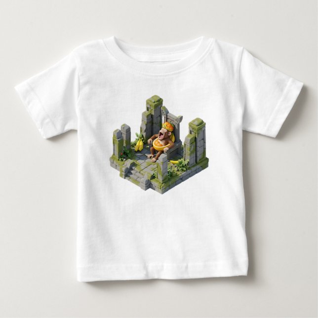 3D Isometrisk Apkung Gäspande på gammal sten  T Shirt (Framsida)