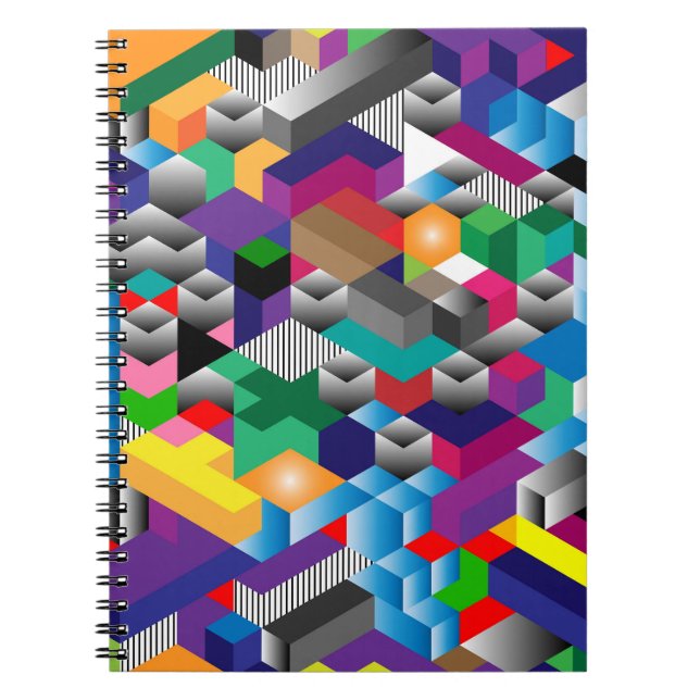 3D Isometriska kuber, Geometric Seamless. Anteckningsbok (Framsidan)