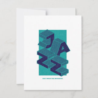 3D Jazz music - Funny Music Lover Gift Inbjudningar
