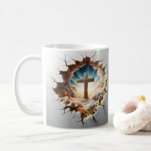 3D Jesus och Kor Hål Wall har sprickats Kaffemugg