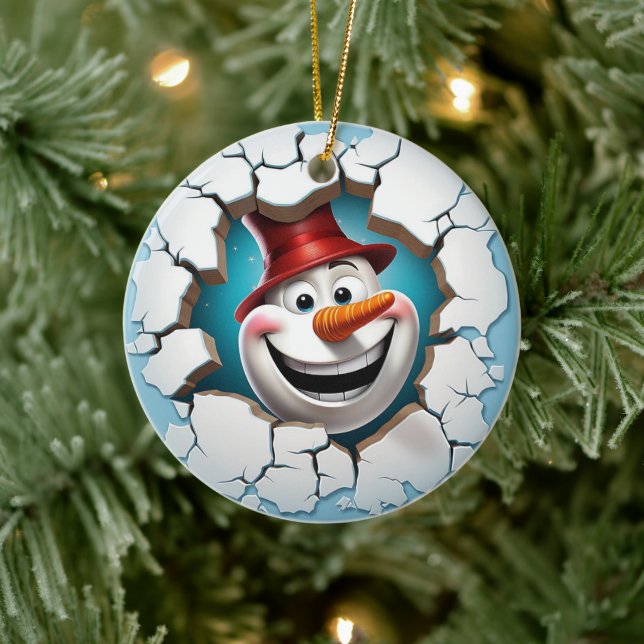 3D Jolly Snögubbe jul Julgransprydnad Keramik (Träd)