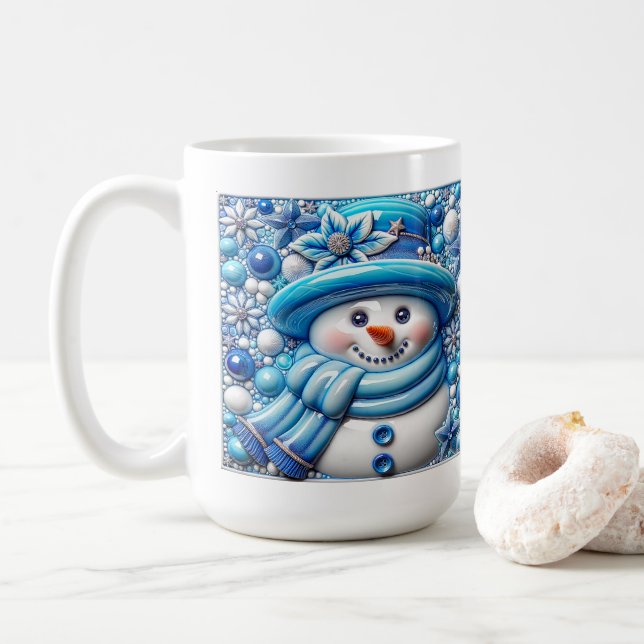 3D jul snöman Kaffemugg (Med munk)