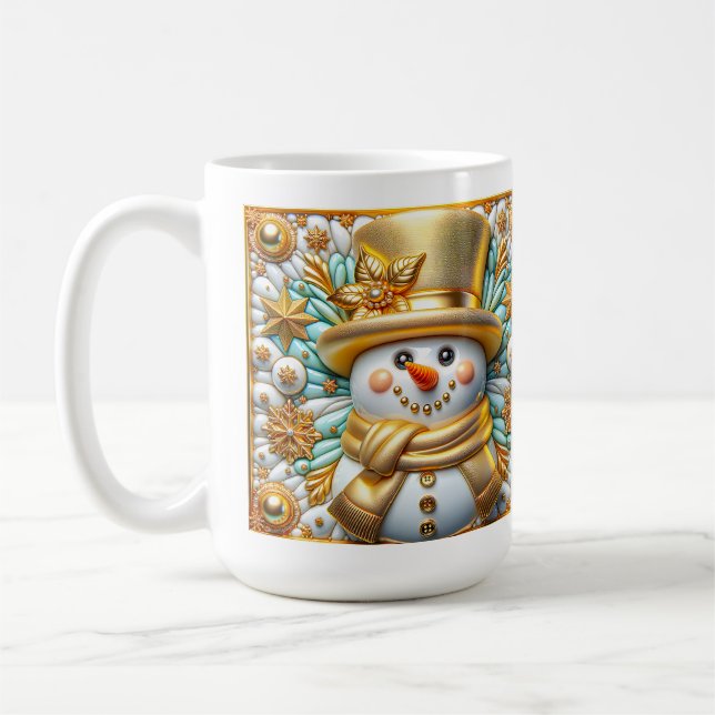 3D jul snöman  Kaffemugg (Vänster)