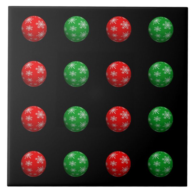 3D-julafton Bollar Kakelplatta (Framsidan)