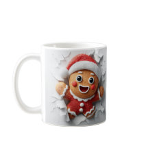 3D julgodis Gingerbread Hål I En Vägg Mugg Omslag