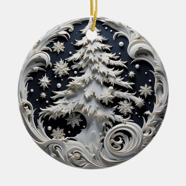 3D-julgransprydnad med eget namn Julgransprydnad Keramik (Framsidan)