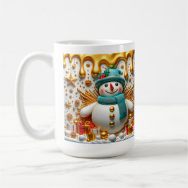 3D julklappar Snöman Kaffemugg